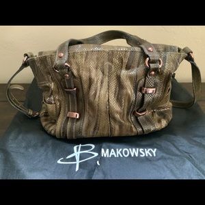 B. Makowsky Khaki reptile purse